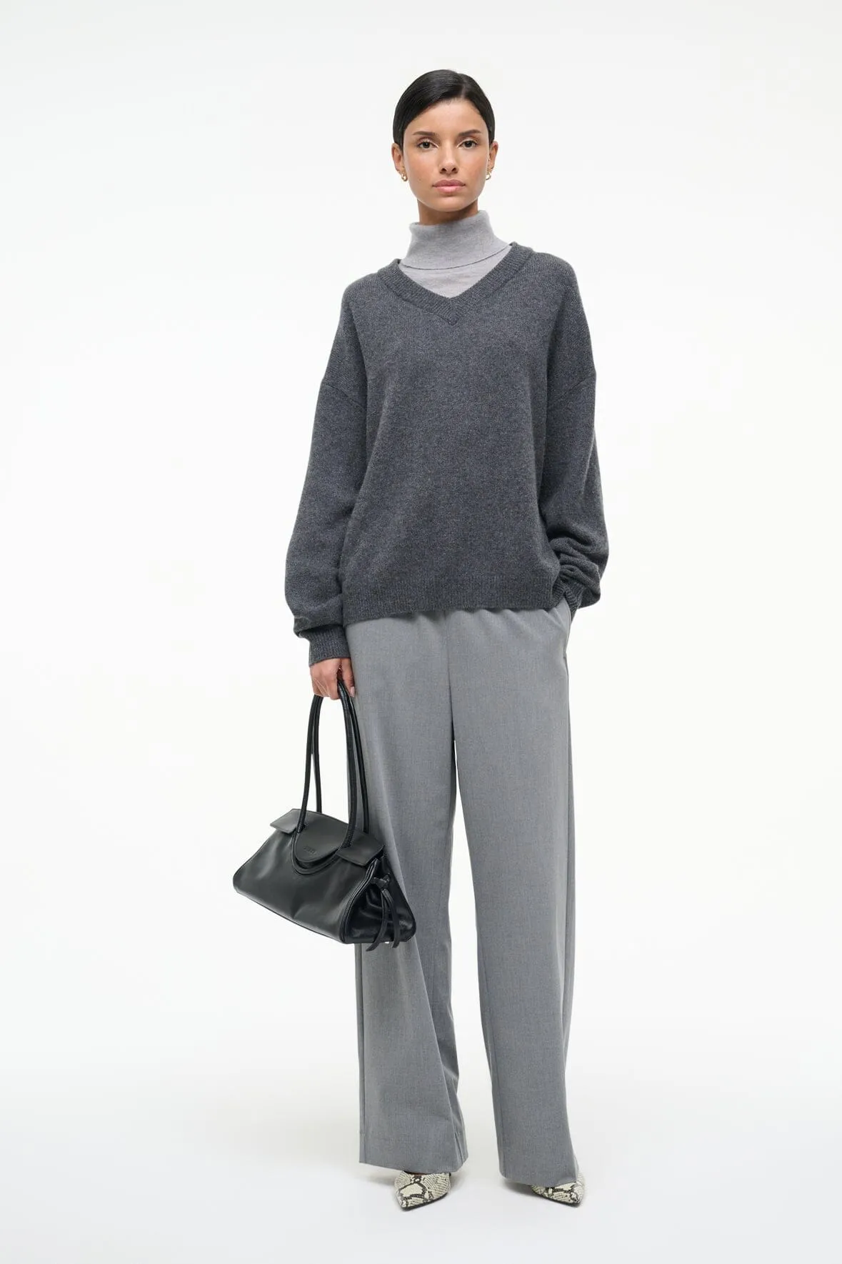 DORIS CASHMERE SWEATER | CHARCOAL sold by STAUD product image thumbnail 4