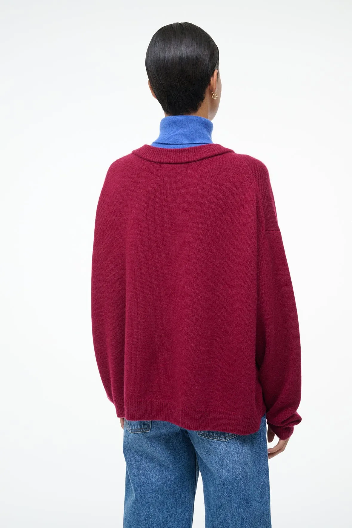DORIS CASHMERE SWEATER | CRIMSON SAPPHIRE sold by STAUD product image thumbnail 3