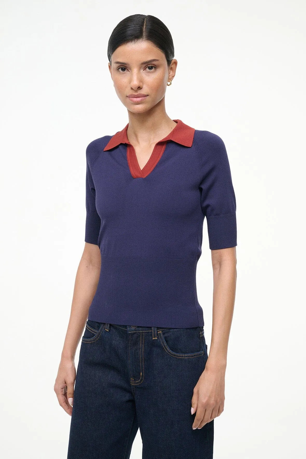 GENE TOP | NAVY SANGRIA sold by STAUD product image thumbnail 2