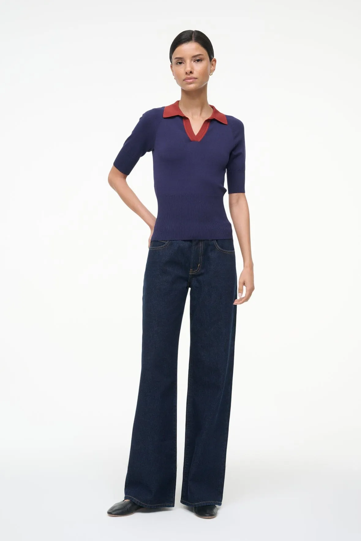 GENE TOP | NAVY SANGRIA sold by STAUD