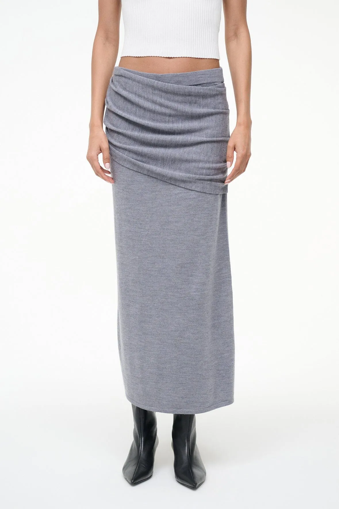 WILMA SKIRT | HEATHER GREY sold by STAUD product image thumbnail 3