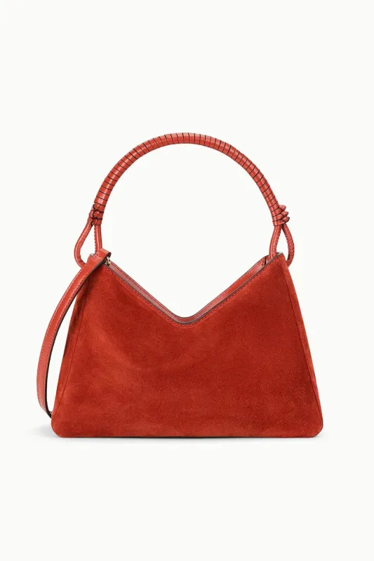 VALERIE SHOULDER BAG | AUBURN SUEDE sold by STAUD