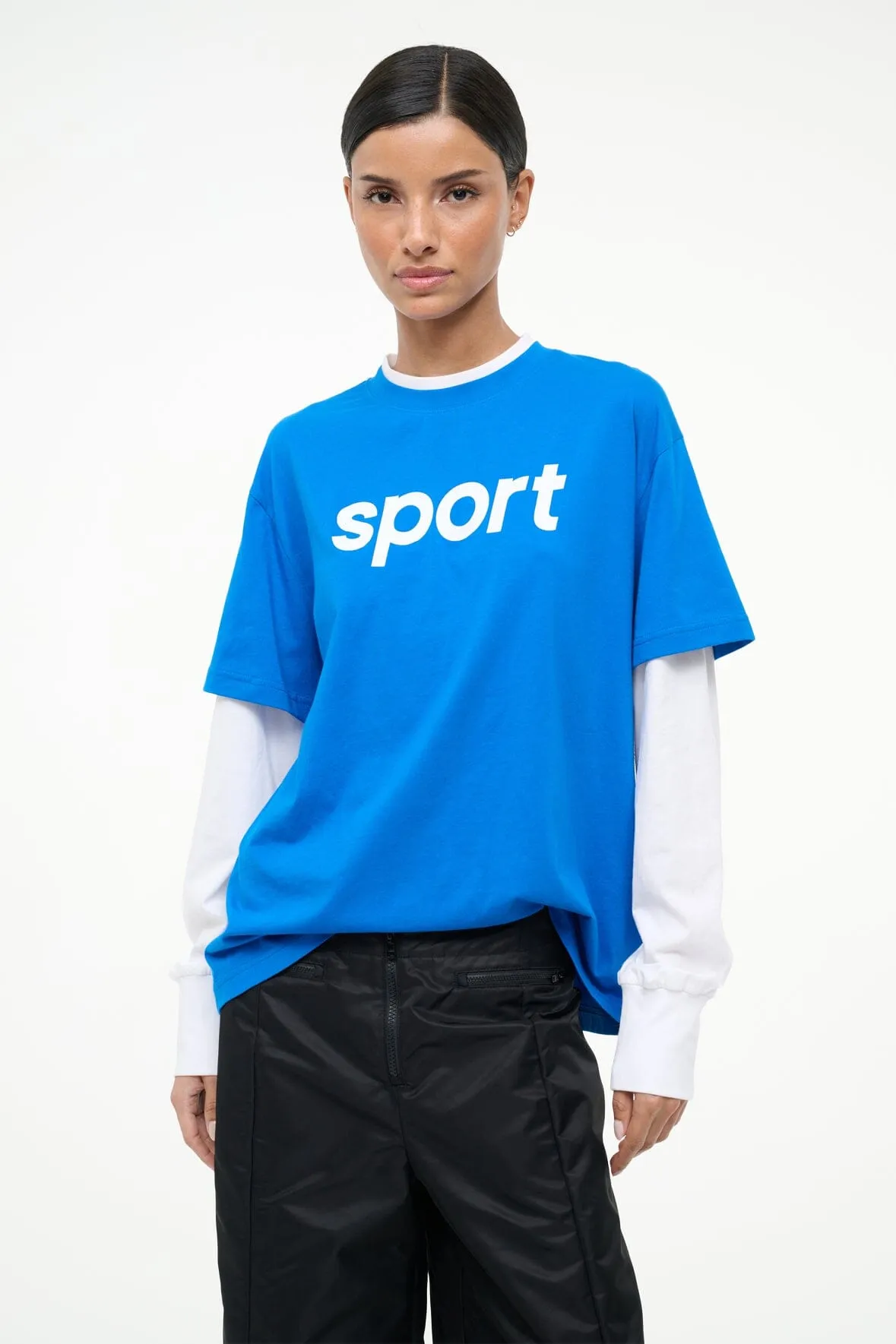 JUNIOR LONG SLEEVE TEE | VARSITY BLUE WHITE sold by STAUD product image thumbnail 2