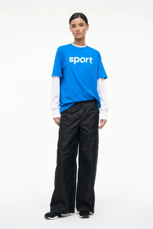 JUNIOR LONG SLEEVE TEE | VARSITY BLUE WHITE sold by STAUD