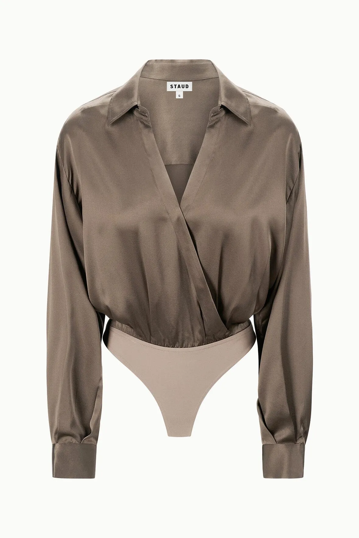 EVE SILK BODYSUIT | TAUPE sold by STAUD product image thumbnail 5