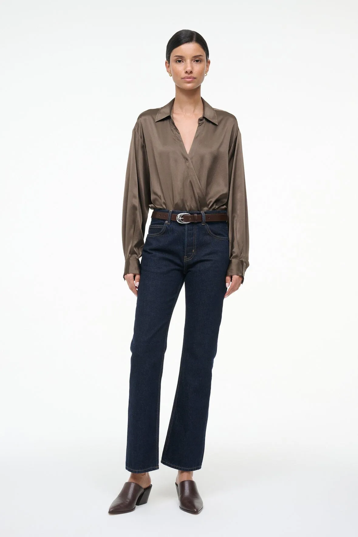 EVE SILK BODYSUIT | TAUPE sold by STAUD product image thumbnail 4