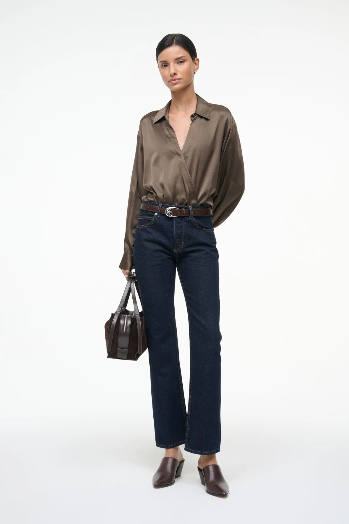 EVE SILK BODYSUIT | TAUPE sold by STAUD product image thumbnail 2