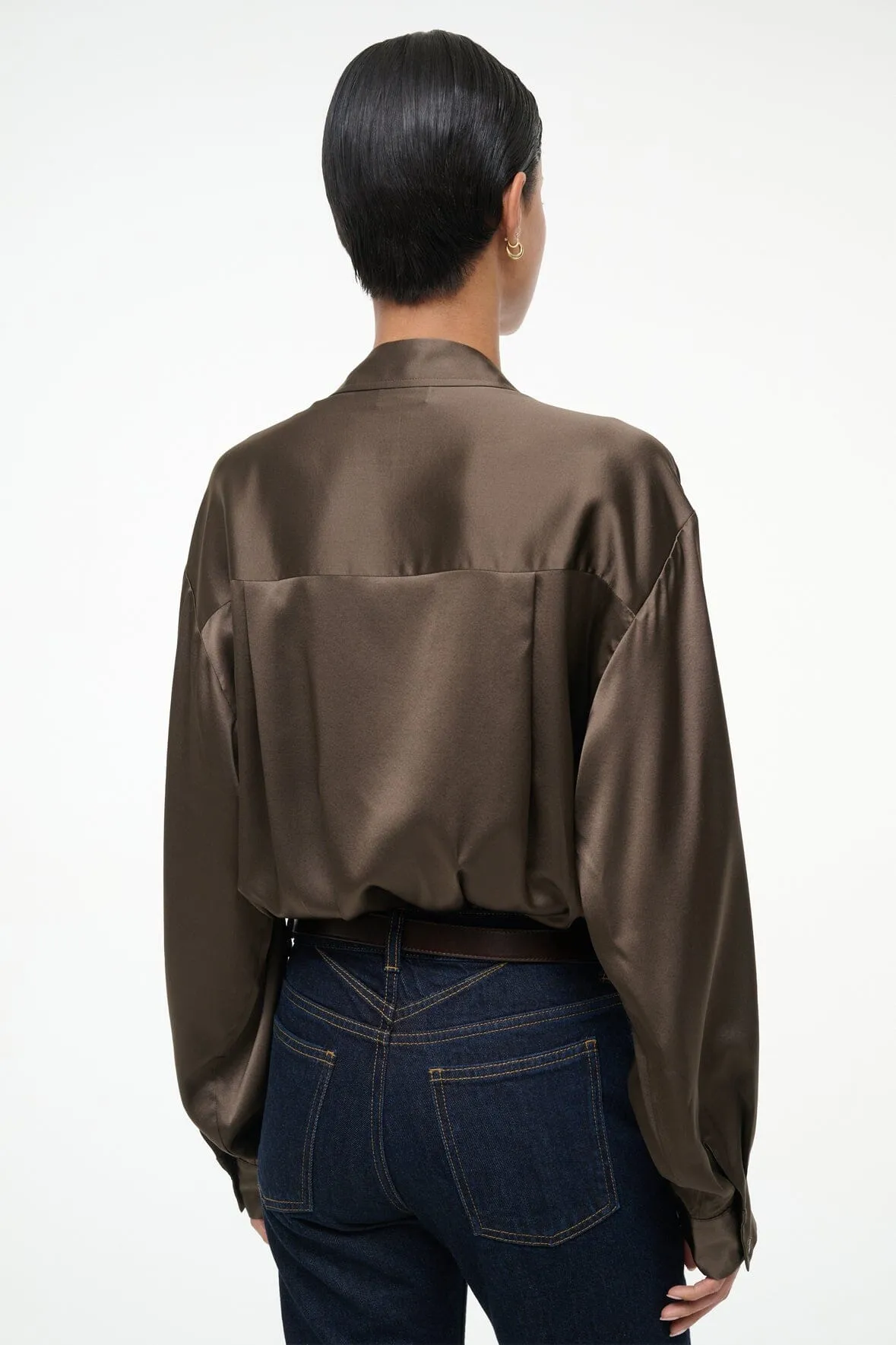 EVE SILK BODYSUIT | TAUPE sold by STAUD product image thumbnail 3