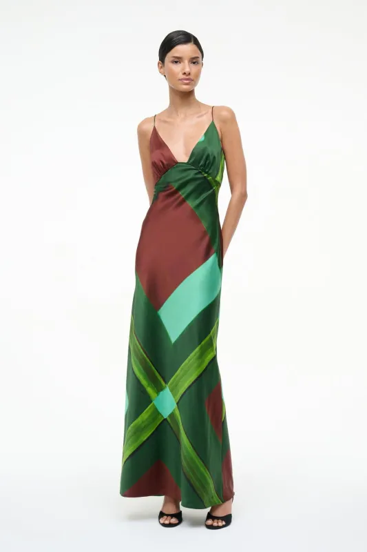 HANK SILK DRESS | EMERALD PRISM sold by STAUD