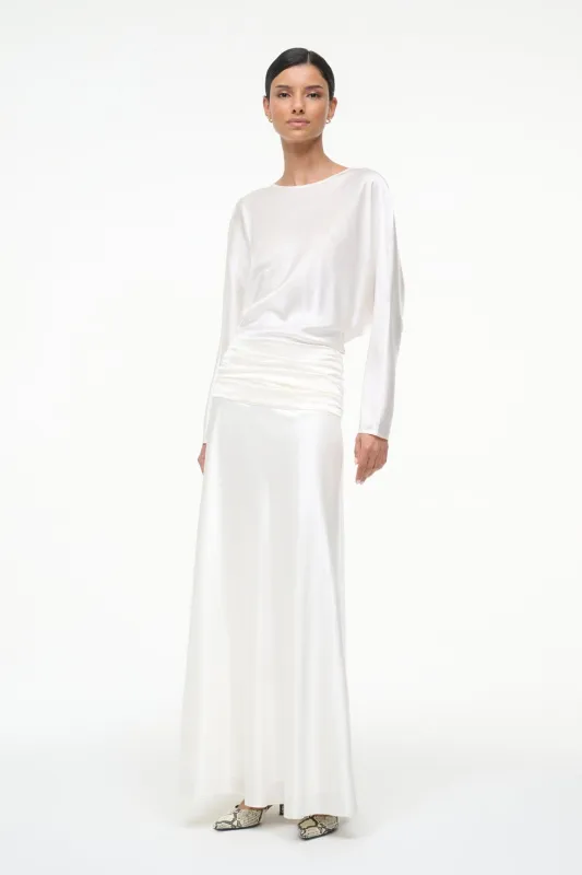FREDA SILK DRESS | IVORY made by STAUD