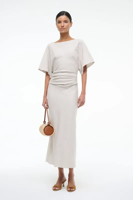 AMELIE LINEN MIDI DRESS | NATURAL sold by STAUD