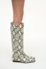 WALLY FLAT BOOT | WHITE SNAKE sold by STAUD