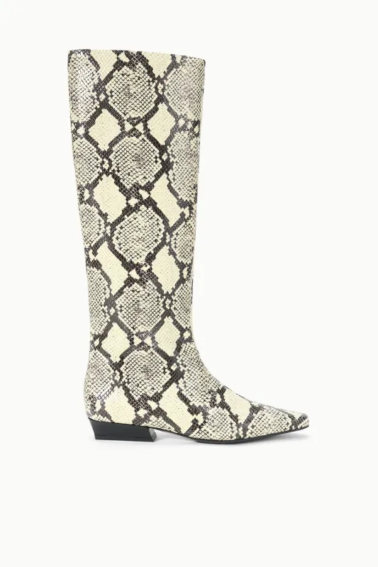 WALLY FLAT BOOT | WHITE SNAKE sold by STAUD