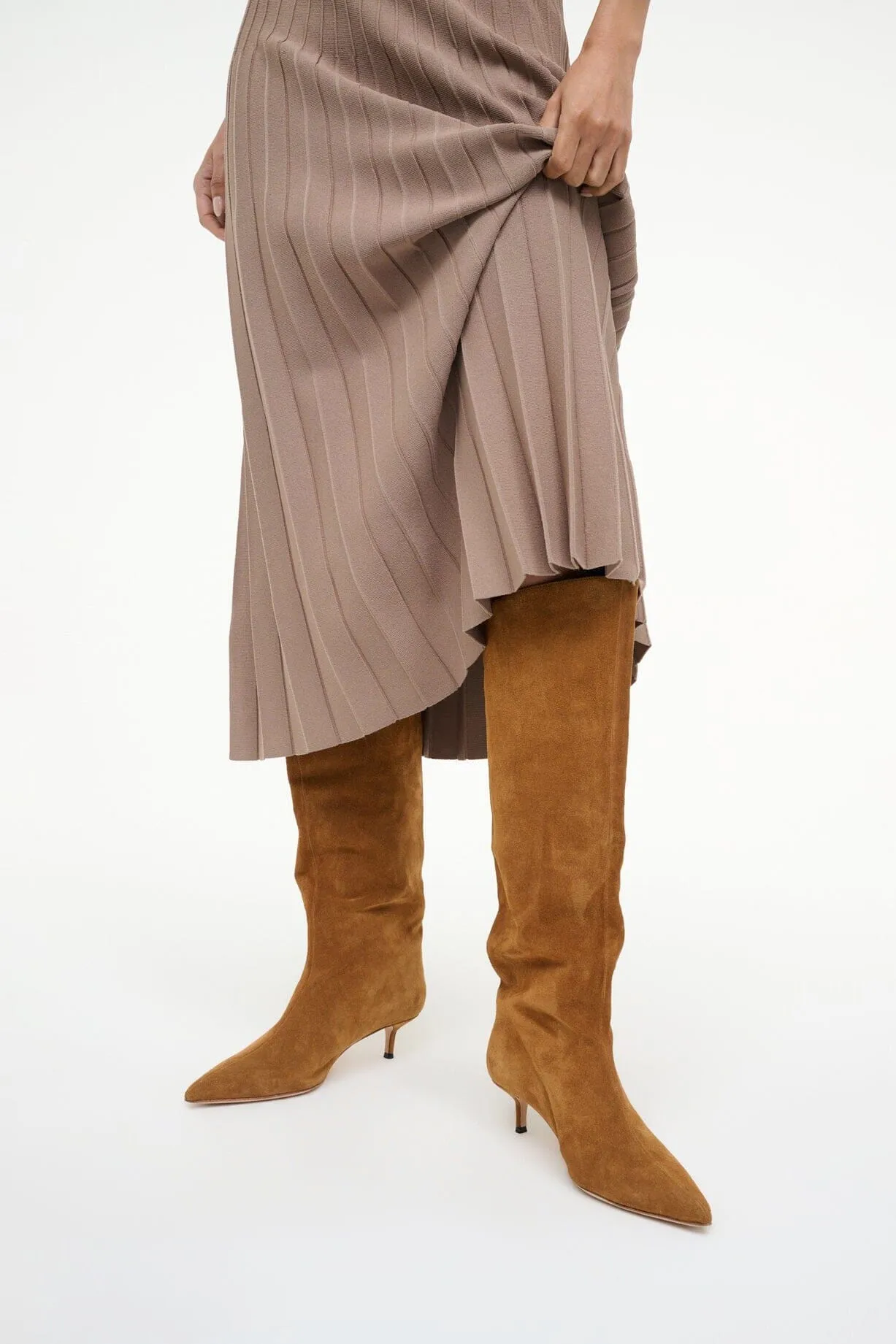 SEBASTIAN KITTEN HEEL BOOT | TAN sold by STAUD product image thumbnail 2