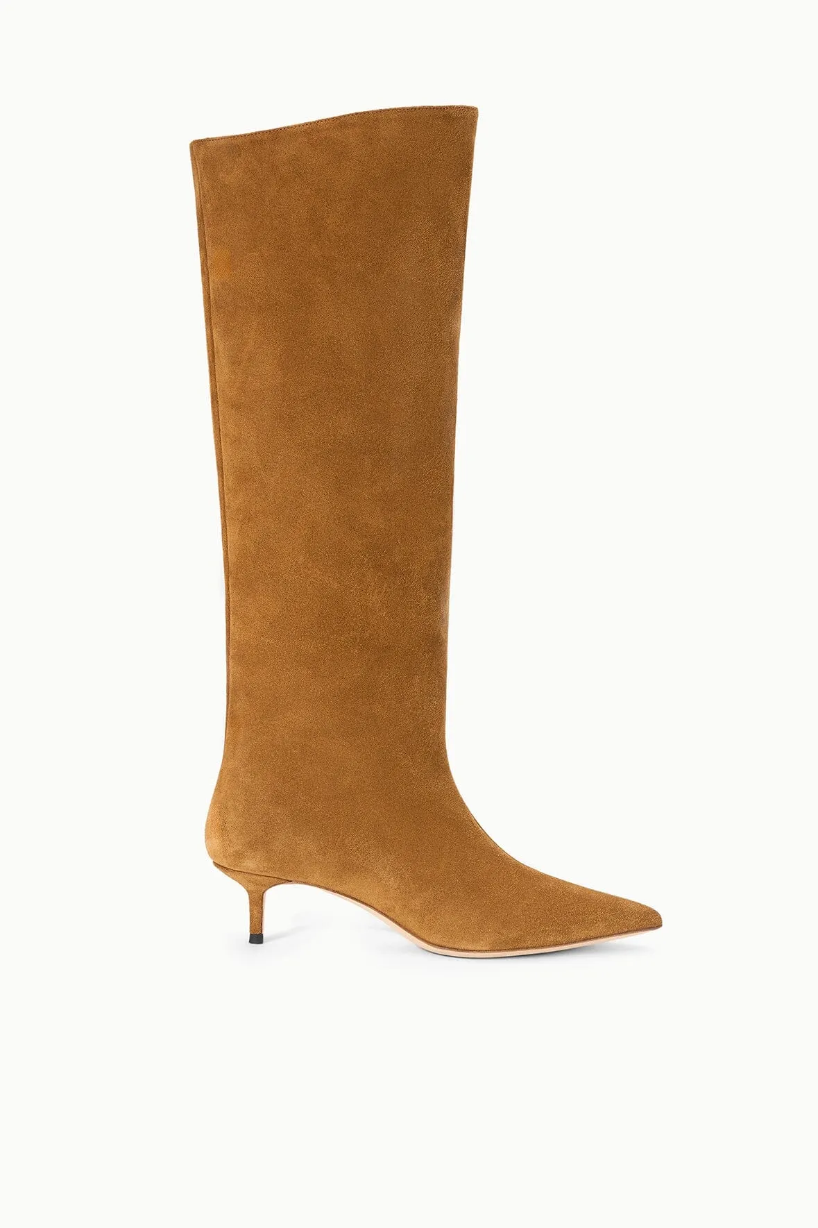 SEBASTIAN KITTEN HEEL BOOT | TAN sold by STAUD