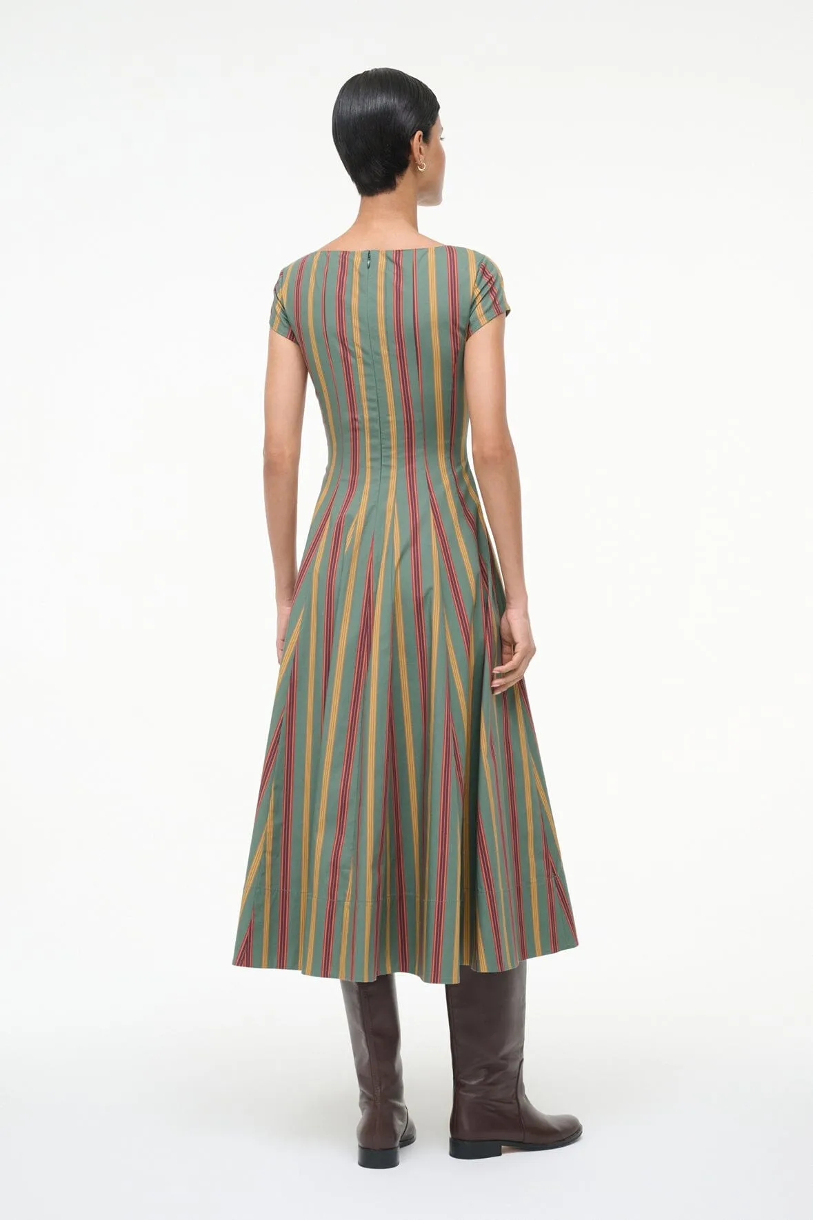 SHORT SLEEVE WELLS DRESS | TRAILBLAZER STRIPE sold by STAUD product image thumbnail 4