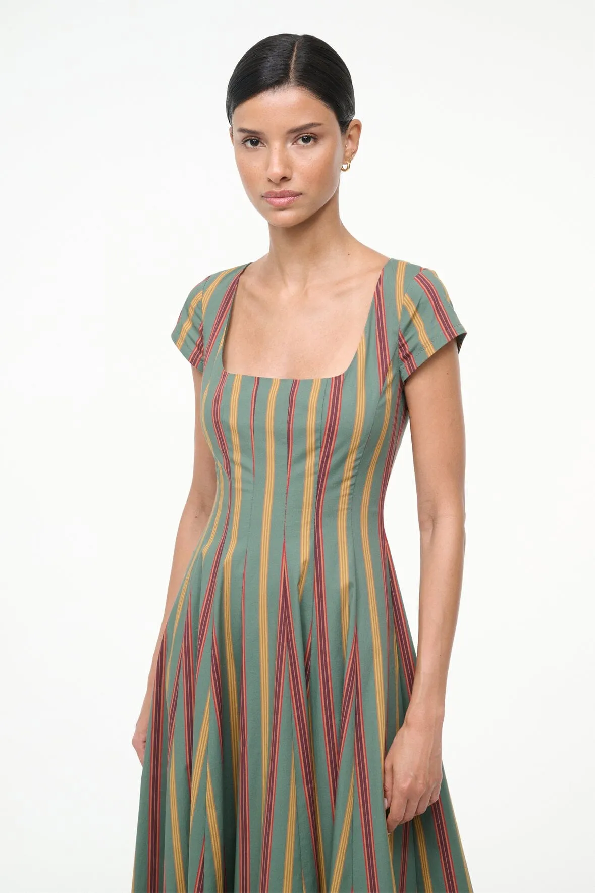 SHORT SLEEVE WELLS DRESS | TRAILBLAZER STRIPE sold by STAUD product image thumbnail 2