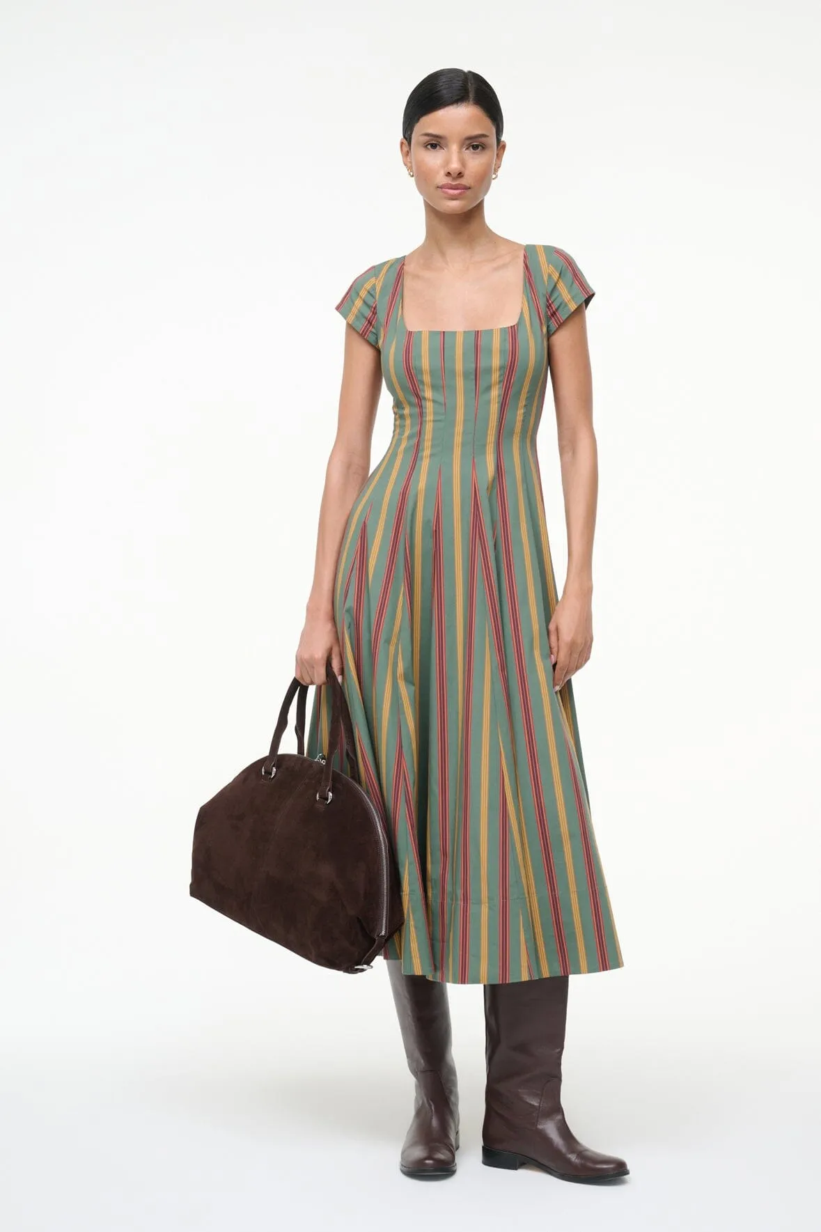 SHORT SLEEVE WELLS DRESS | TRAILBLAZER STRIPE sold by STAUD product image thumbnail 5