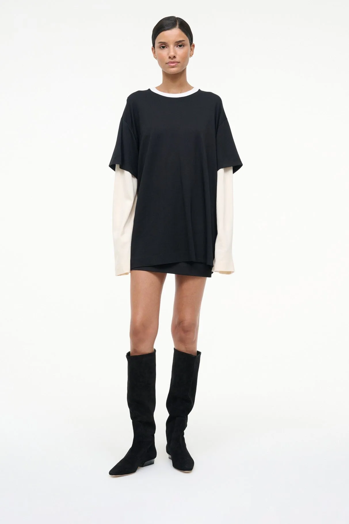 WALLY FLAT BOOT | BLACK SUEDE sold by STAUD product image thumbnail 2