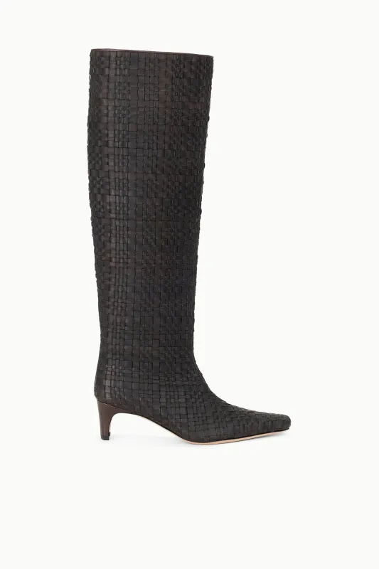 WALLY BOOT | ESPRESSO WOVEN LEATHER sold by STAUD