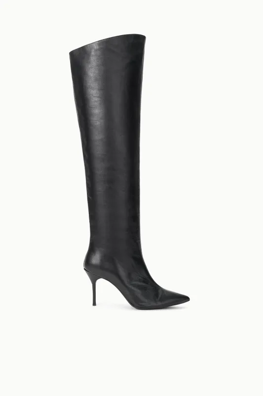 SEBASTIAN OVER THE KNEE BOOT | BLACK sold by STAUD