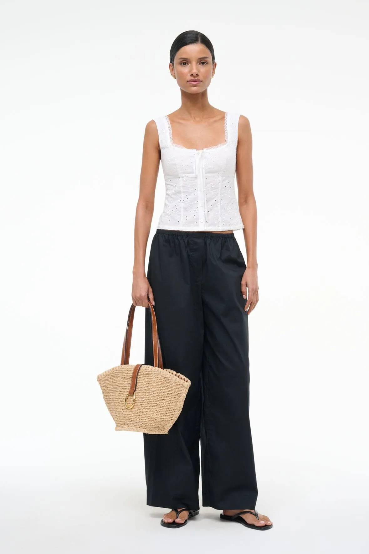 LOU TOP | WHITE EYELET sold by STAUD product image thumbnail 2
