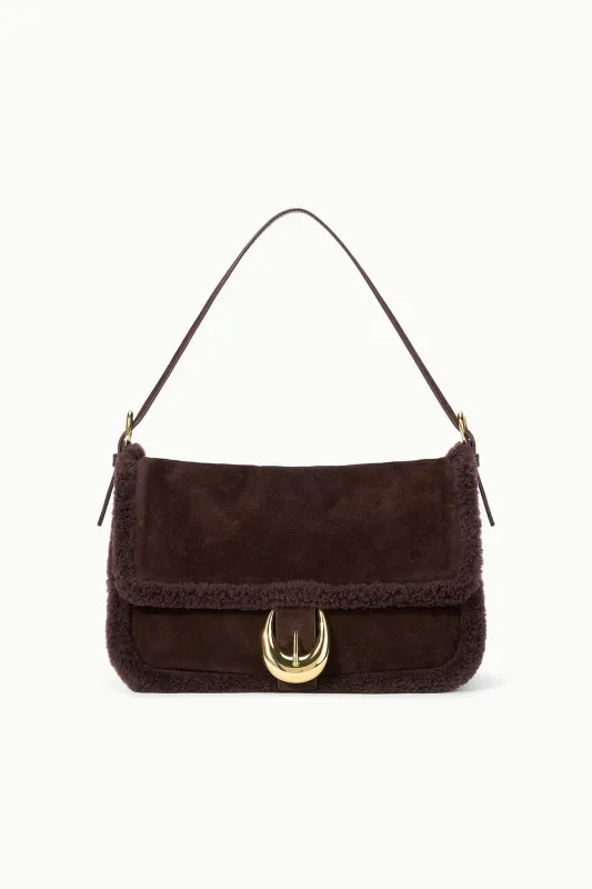 HARLOW MEDIUM BAG | ESPRESSO SHEARLING sold by STAUD
