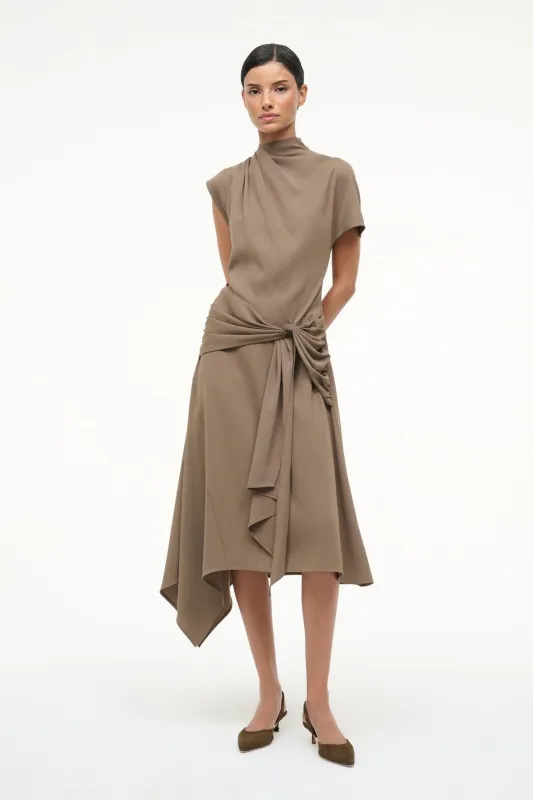 DAVINA DRESS | TRUFFLE sold by STAUD