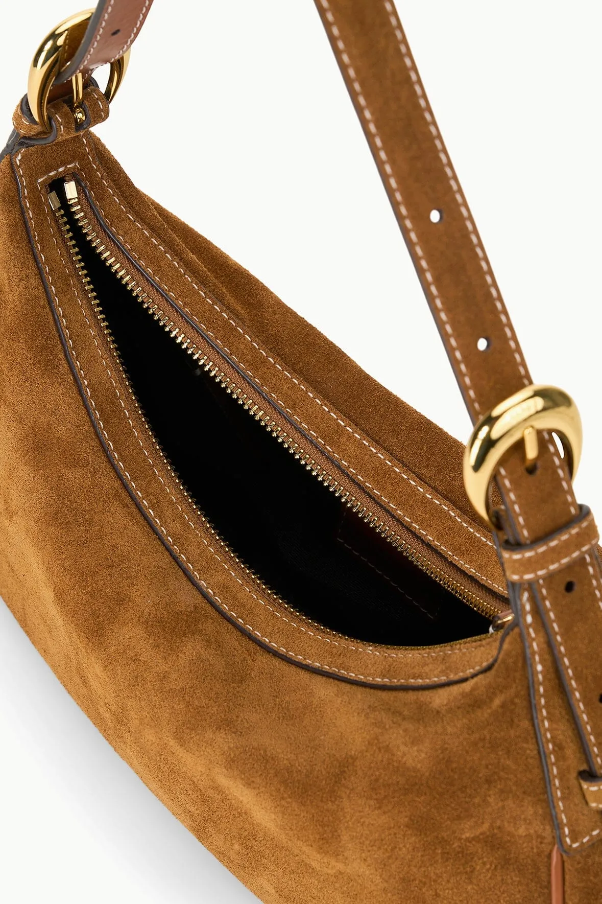 PINE SHOULDER BAG | TAN SUEDE sold by STAUD product image thumbnail 3