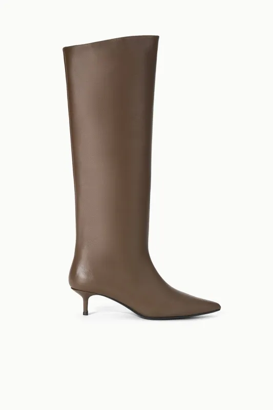 SEBASTIAN KITTEN HEEL BOOT | TRUFFLE sold by STAUD