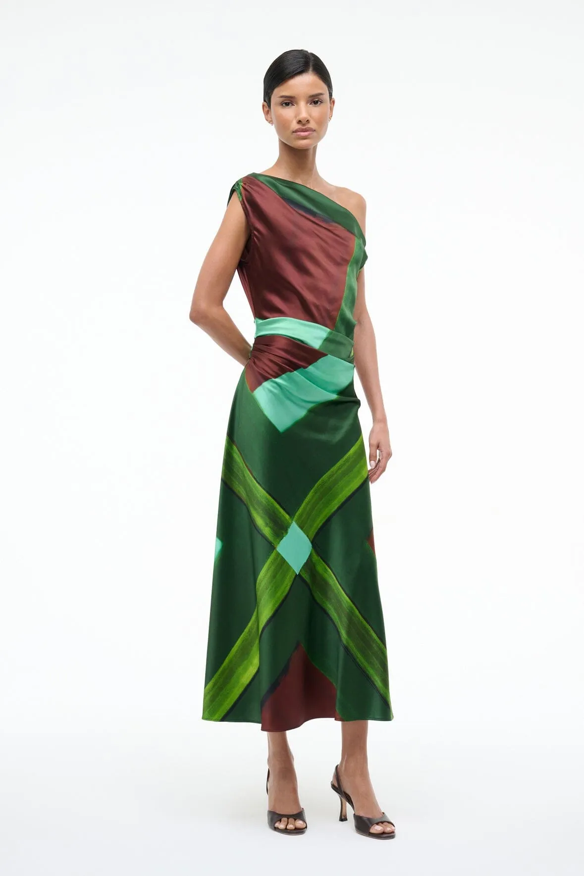 PHARE SILK DRESS | EMERALD PRISM sold by STAUD product image thumbnail 2