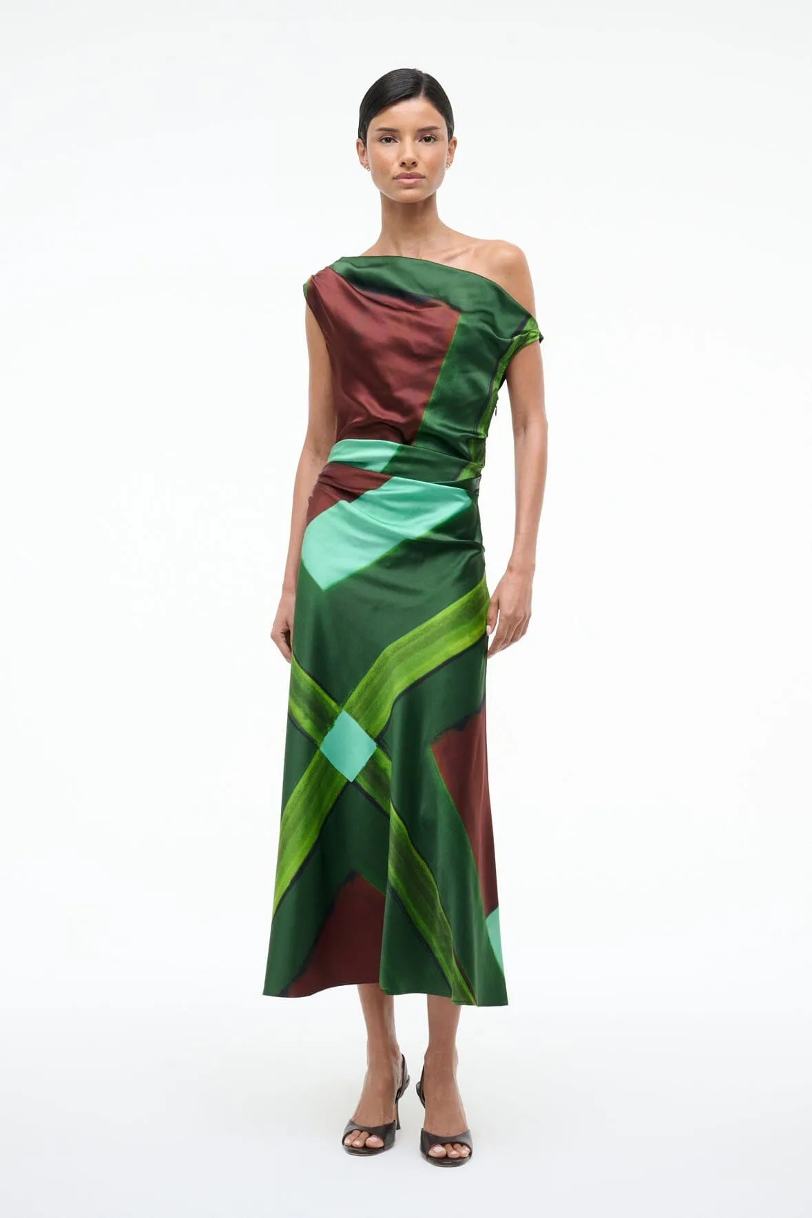 PHARE SILK DRESS | EMERALD PRISM sold by STAUD product image thumbnail 5