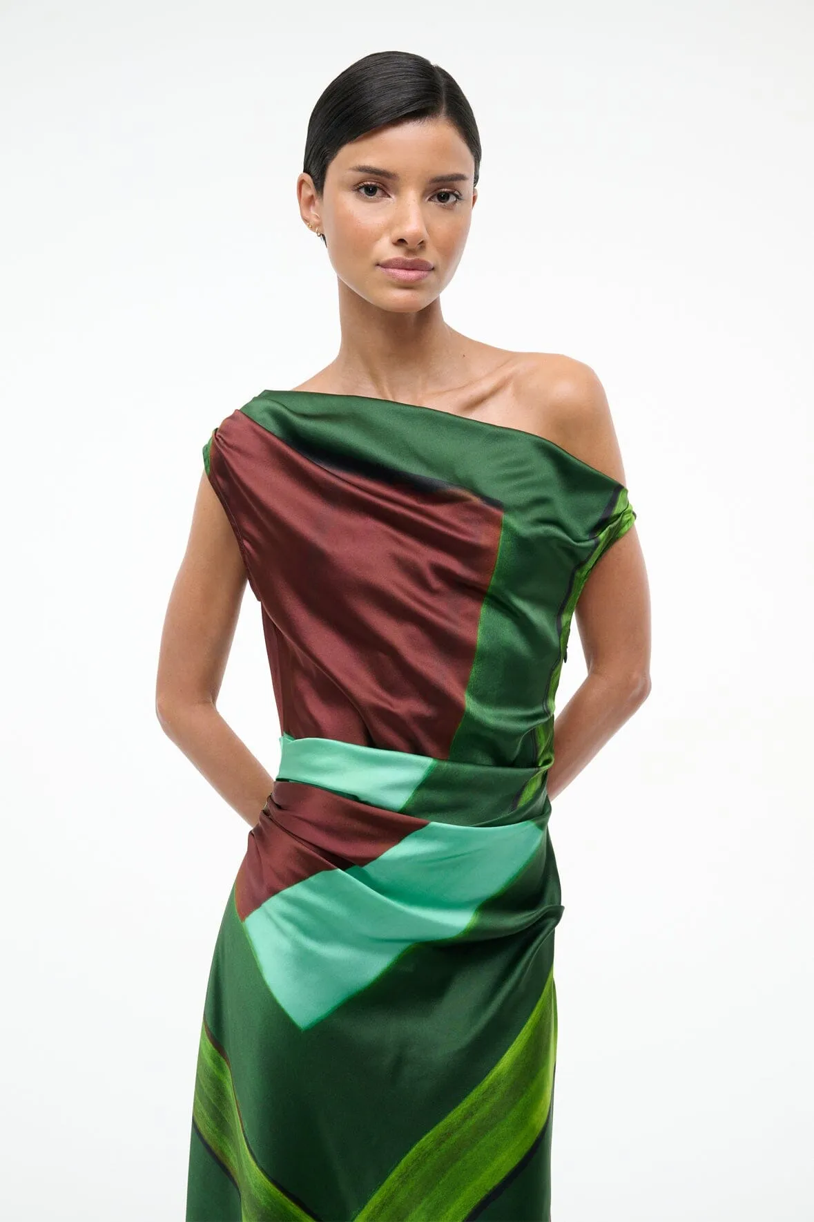 PHARE SILK DRESS | EMERALD PRISM sold by STAUD product image thumbnail 4