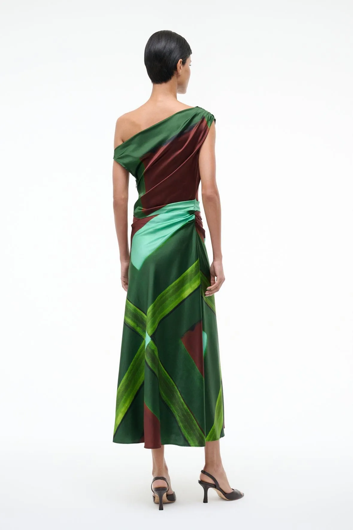 PHARE SILK DRESS | EMERALD PRISM sold by STAUD product image thumbnail 3
