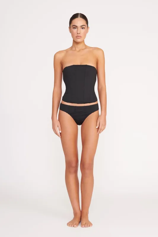 CORSAGE BIKINI BOTTOM | BLACK sold by STAUD
