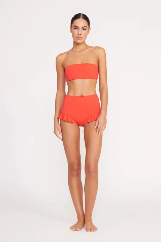 FLOURISH HIGH RISE BIKINI BOTTOM | RED ROSE made by STAUD