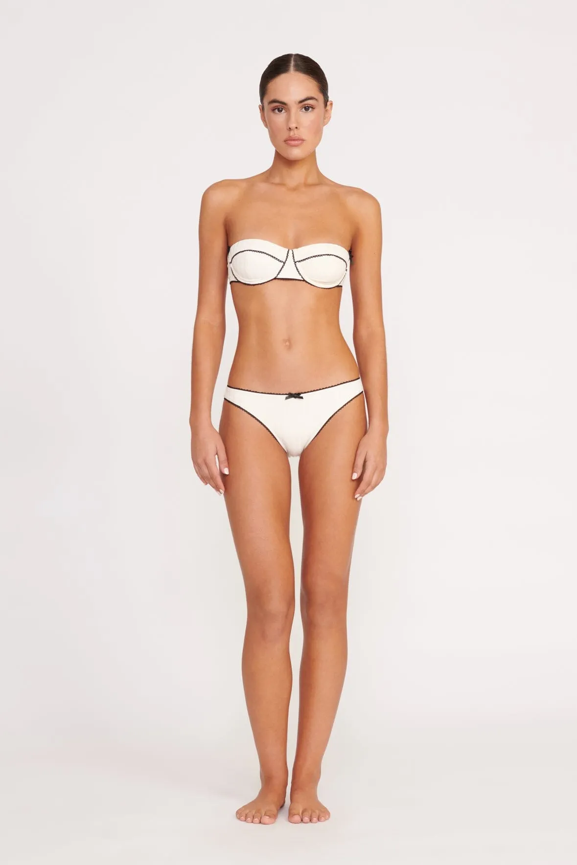 KIT BIKINI BOTTOM | IVORY BLACK sold by STAUD