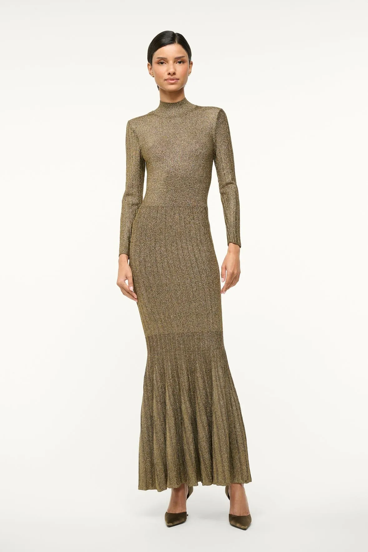 TILDA DRESS | METALLIC GOLD sold by STAUD
