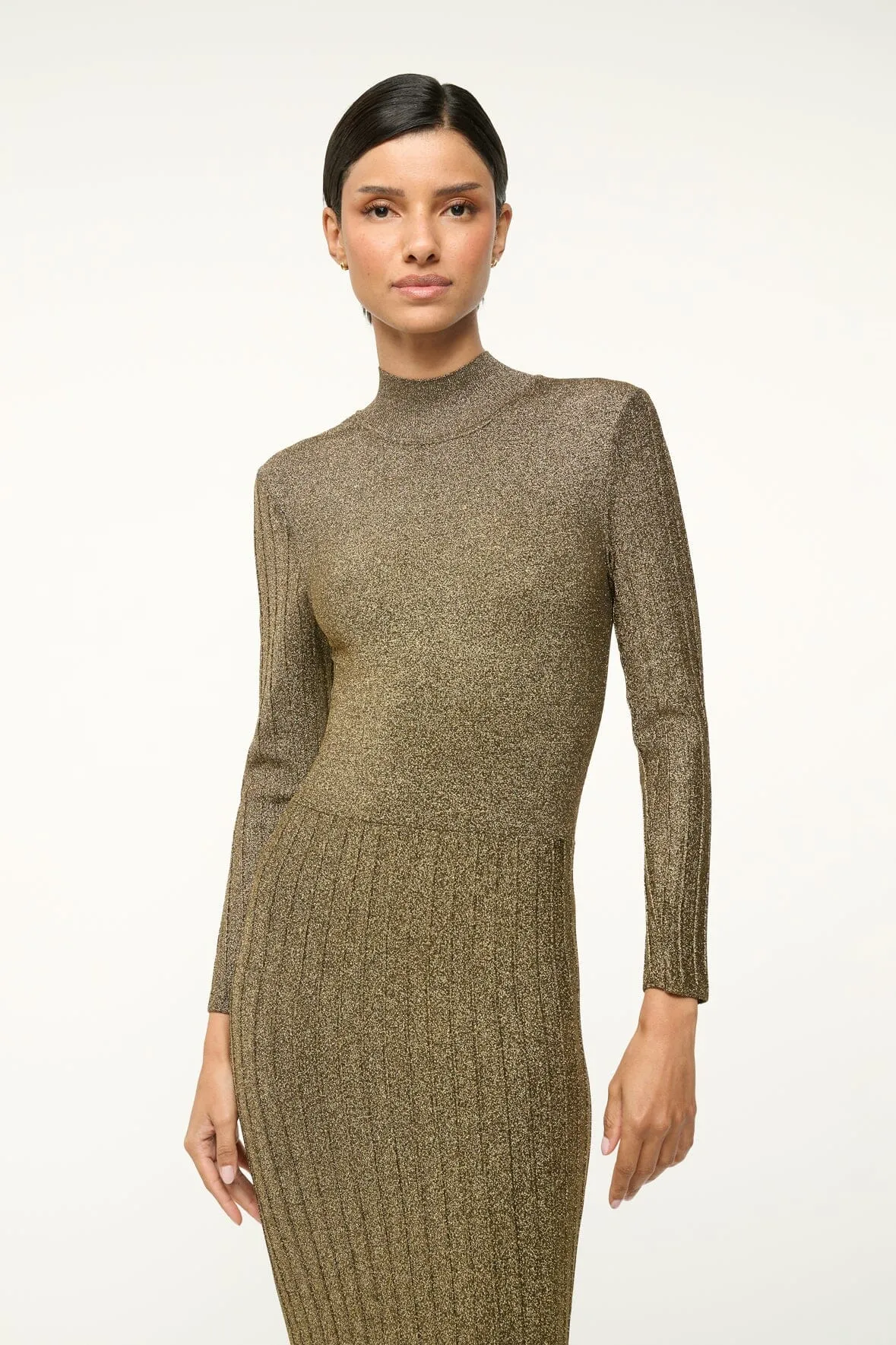 TILDA DRESS | METALLIC GOLD sold by STAUD product image thumbnail 3