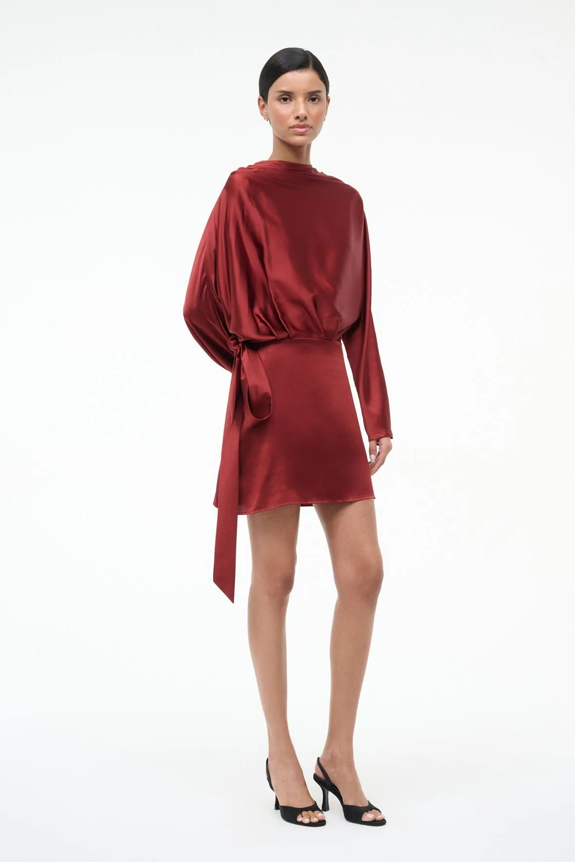 PHOEBE SILK MINI DRESS | SANGRIA sold by STAUD product image thumbnail 2