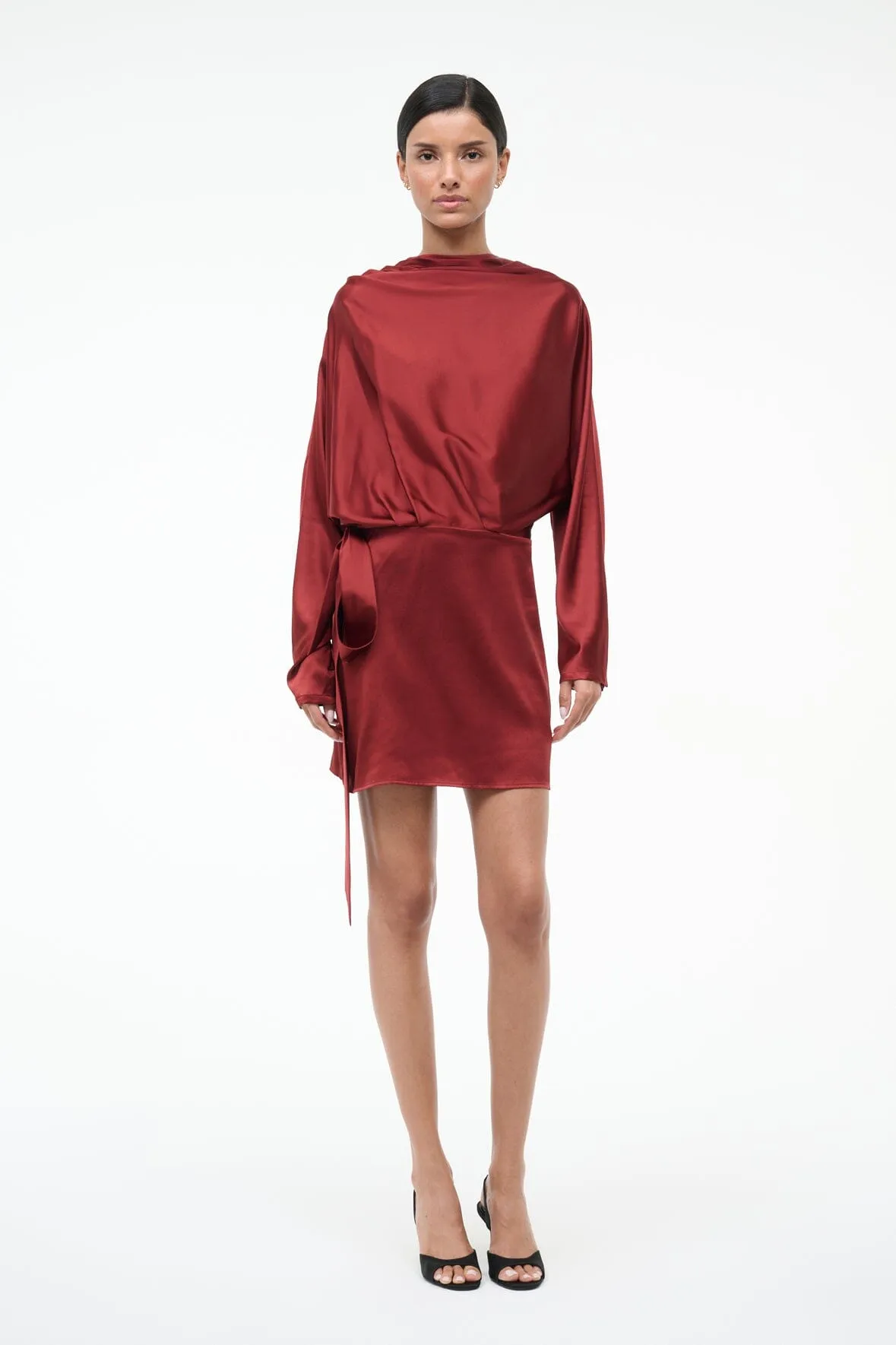 PHOEBE SILK MINI DRESS | SANGRIA sold by STAUD product image thumbnail 5