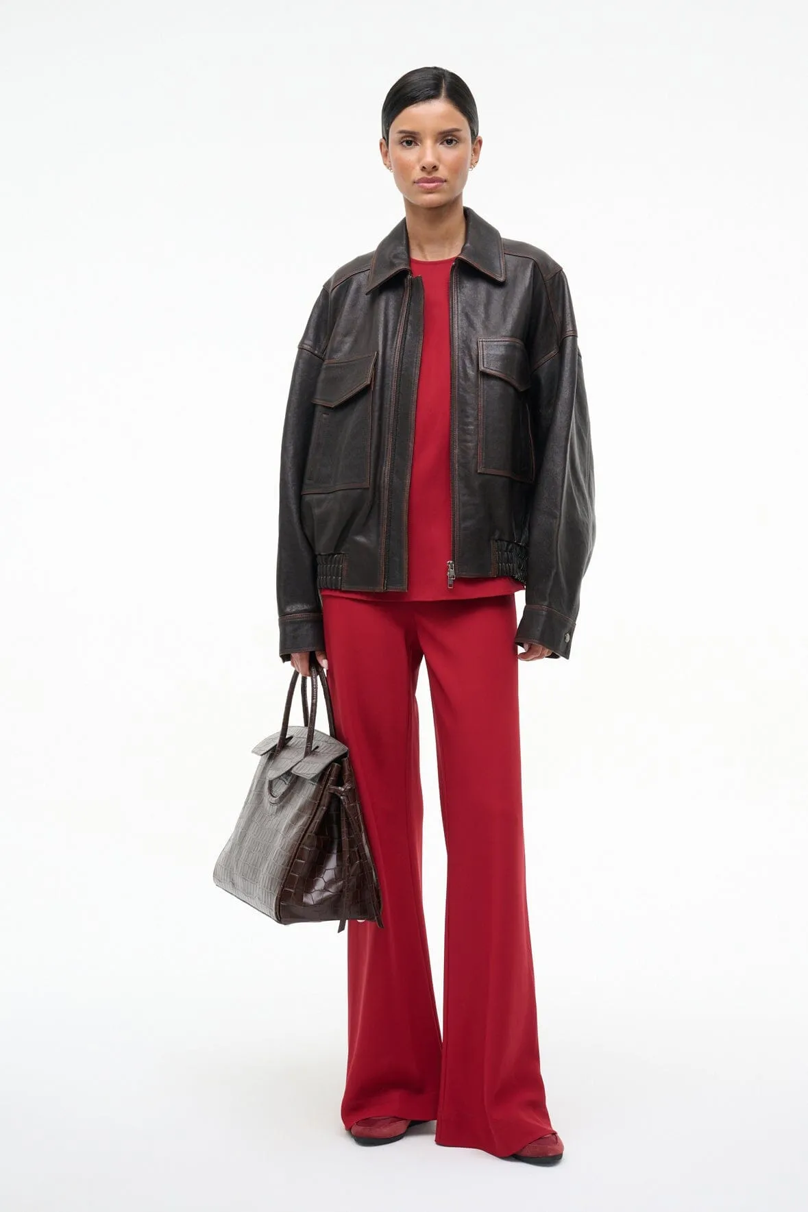 STROLL PANT | POMEGRANATE sold by STAUD