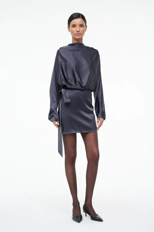 PHOEBE SILK MINI DRESS | NOCTURNE sold by STAUD