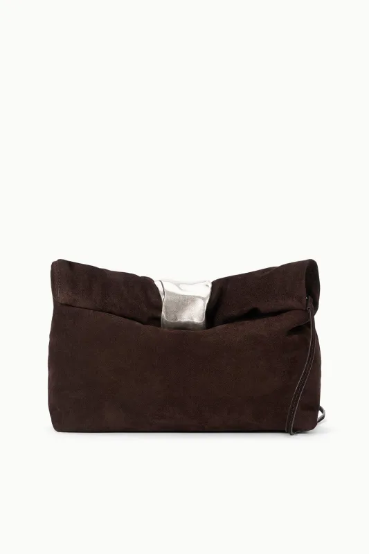 CUFF CLUTCH | ESPRESSO SUEDE sold by STAUD