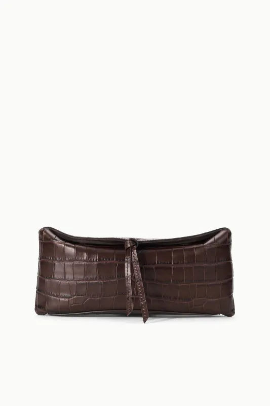 EVE CLUTCH | ESPRESSO CROCO sold by STAUD