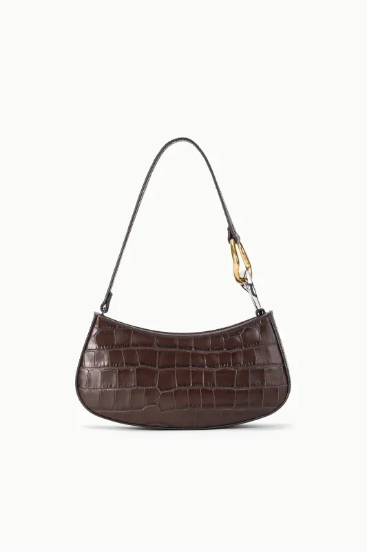 OLLIE BAG | ESPRESSO CROCO sold by STAUD