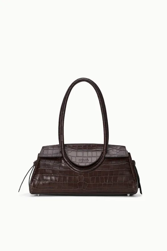 MAUDE SHOULDER BAG | ESPRESSO CROCO sold by STAUD