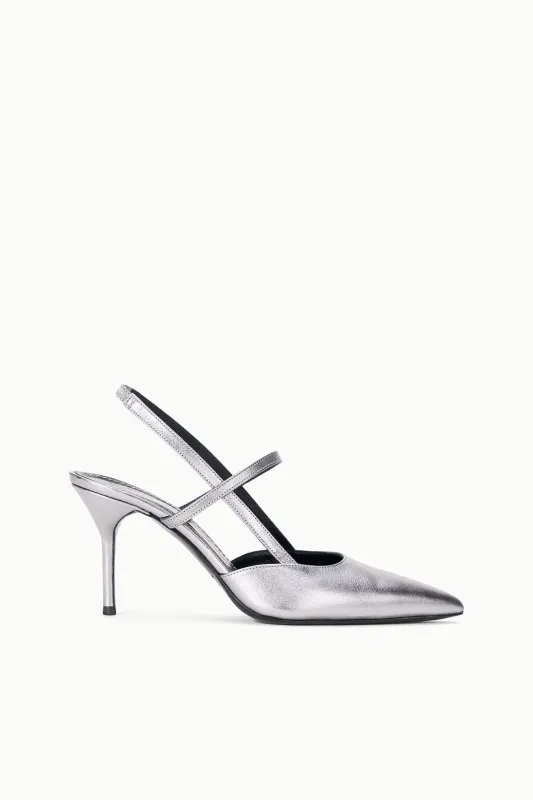 SEBASTIAN HIGH HEEL SLINGBACK | PEWTER sold by STAUD