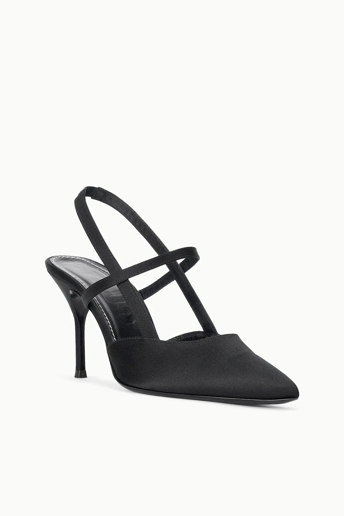 SEBASTIAN HIGH HEEL SLINGBACK | BLACK SATIN sold by STAUD product image thumbnail 3