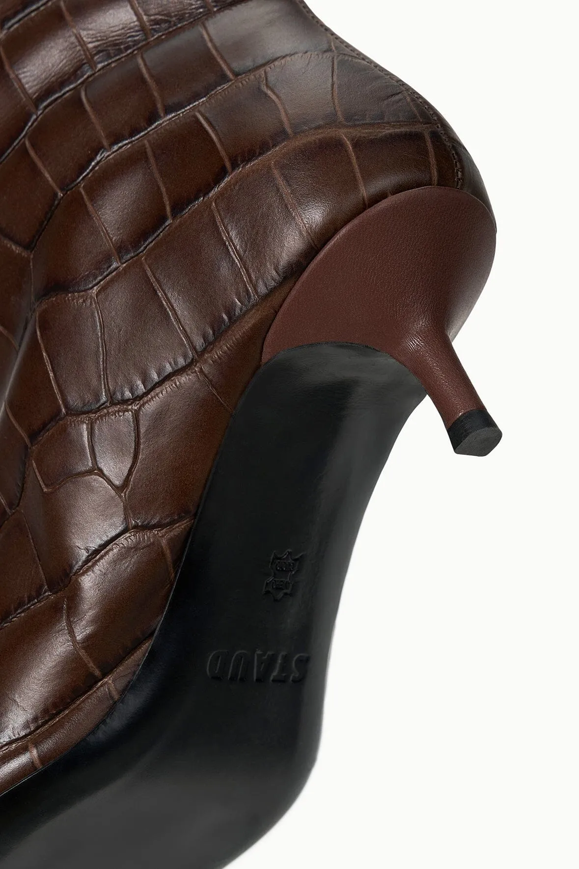 SEBASTIAN KITTEN HEEL BOOT | ESPRESSO CROCO sold by STAUD product image thumbnail 5
